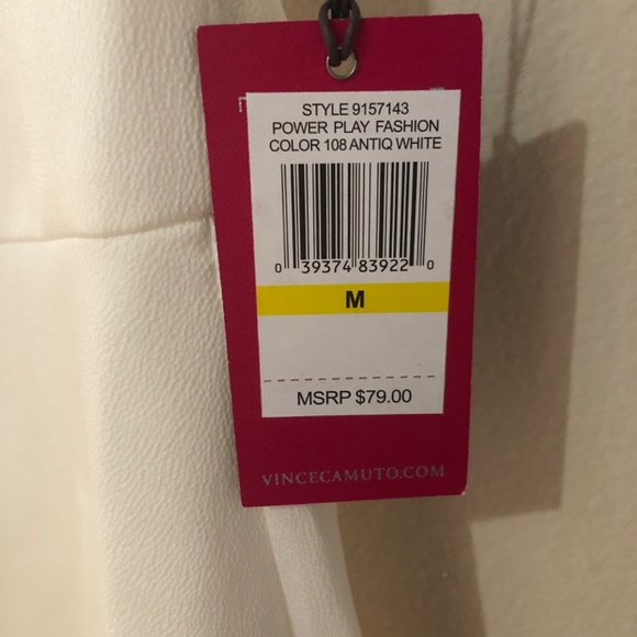 Vince Camuto Ivory Short Sleeve Blouse, size M, NWT - Picture 2 of 3